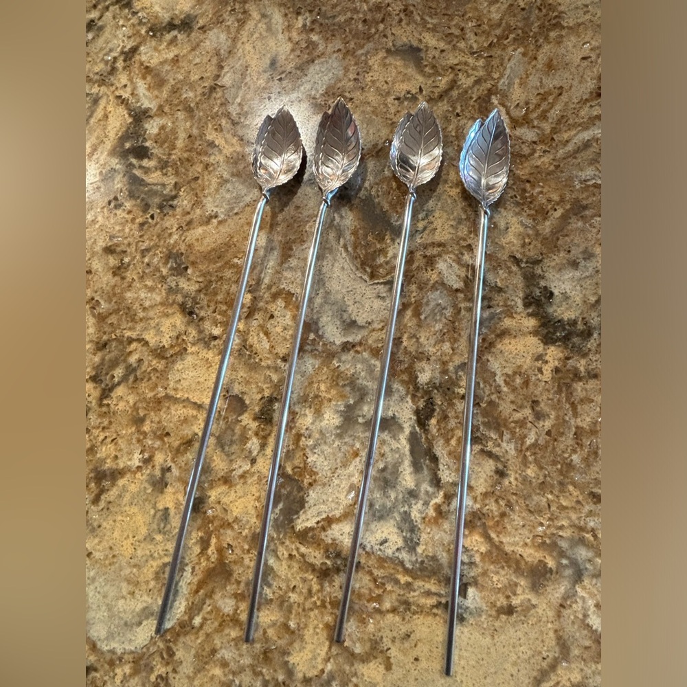 Tiffany and Co Mint Julep Spoons Straws Lot of 4 Sterling